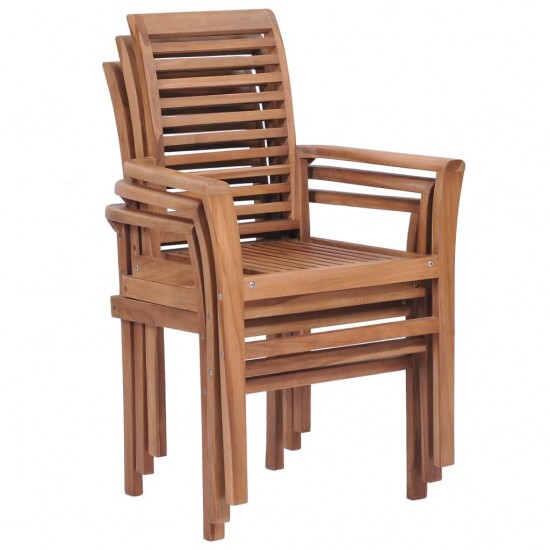 Stacking Dining Chairs 2 pcs Solid Teak Stacking Dining Chairs 2 pcs Solid Teak
