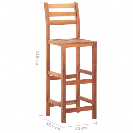 Bar Chairs 2 pcs Solid Acacia Wood Bar Chairs 2 pcs Solid Acacia Wood