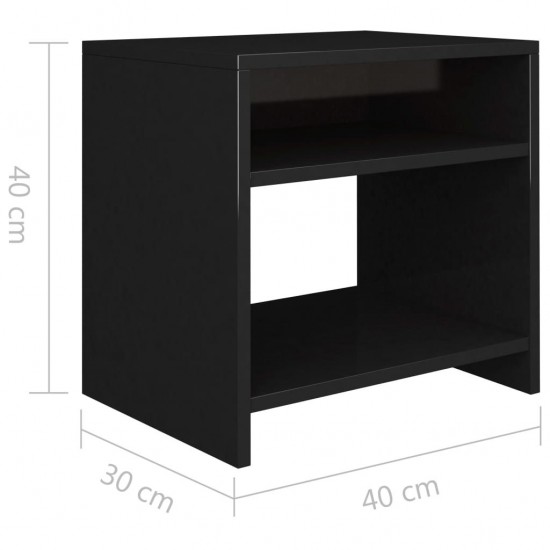 Bedside Cabinet High Gloss Black 40x30x40 cm Chipboard Bedside Cabinet High Gloss Black 40x30x40 cm Chipboard