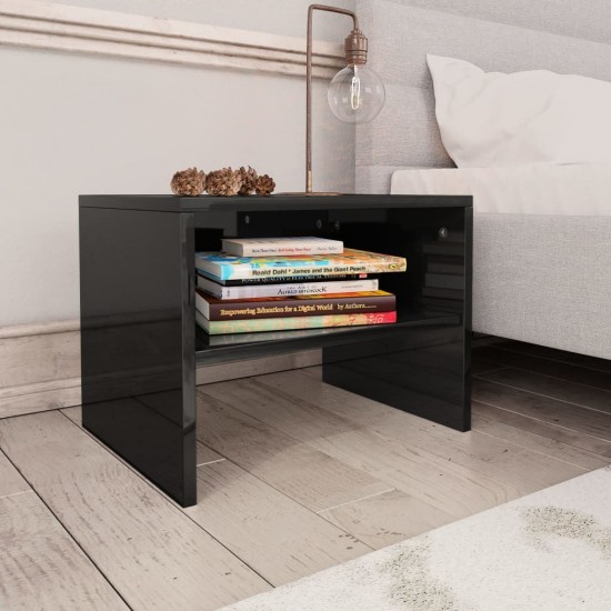 Bedside Cabinet High Gloss Black 40x30x30 cm Chipboard Bedside Cabinet High Gloss Black 40x30x30 cm Chipboard