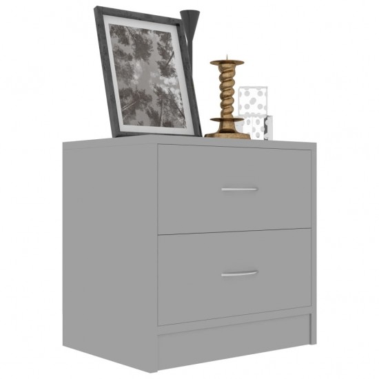 Bedside Cabinet High Gloss Grey 40x30x40 cm Chipboard Bedside Cabinet High Gloss Grey 40x30x40 cm Chipboard