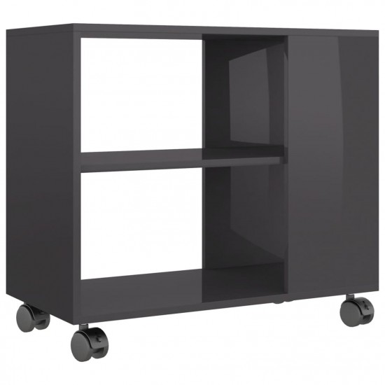 Side Table High Gloss Grey 70x35x55 cm Engineered Wood Side Table High Gloss Grey 70x35x55 cm Engineered Wood