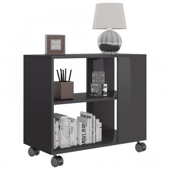 Side Table High Gloss Grey 70x35x55 cm Engineered Wood Side Table High Gloss Grey 70x35x55 cm Engineered Wood