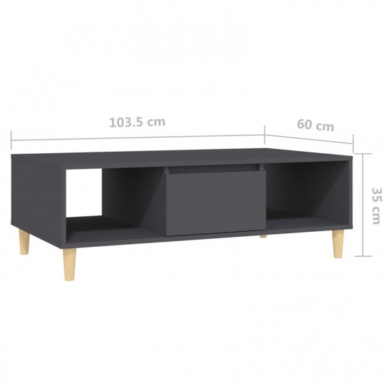 Coffee Table Grey 103.5x60x35 cm Chipboard Coffee Table Grey 103.5x60x35 cm Chipboard