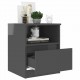Bed Cabinet High Gloss Grey 40x40x50 cm Chipboard Bed Cabinet High Gloss Grey 40x40x50 cm Chipboard