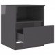 Bed Cabinet High Gloss Grey 40x40x50 cm Chipboard Bed Cabinet High Gloss Grey 40x40x50 cm Chipboard