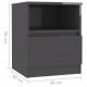 Bed Cabinet High Gloss Grey 40x40x50 cm Chipboard Bed Cabinet High Gloss Grey 40x40x50 cm Chipboard