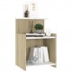 Bed Cabinet White and Sonoma Oak 40x35x60 cm Chipboard Bed Cabinet White and Sonoma Oak 40x35x60 cm Chipboard