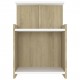 Bed Cabinet White and Sonoma Oak 40x35x60 cm Chipboard Bed Cabinet White and Sonoma Oak 40x35x60 cm Chipboard