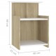 Bed Cabinet White and Sonoma Oak 40x35x60 cm Chipboard Bed Cabinet White and Sonoma Oak 40x35x60 cm Chipboard