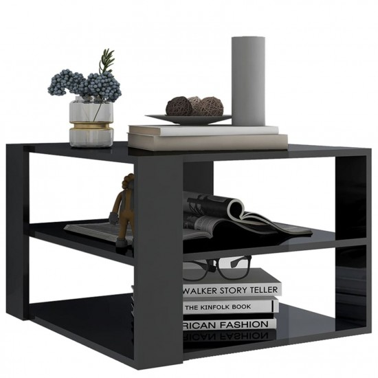 Coffee Table High Gloss Grey 60x60x40 cm Chipboard Coffee Table High Gloss Grey 60x60x40 cm Chipboard