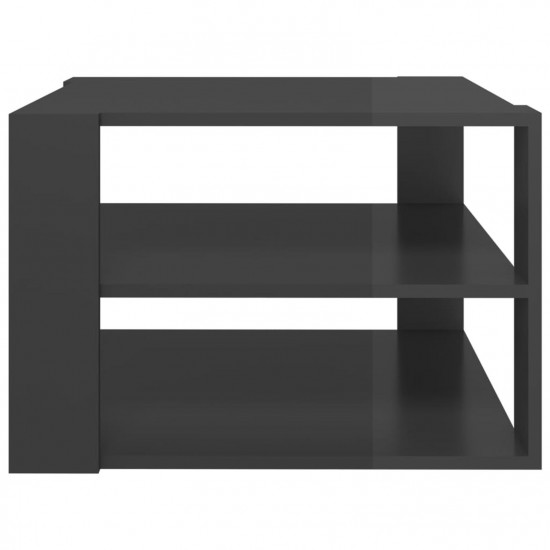 Coffee Table High Gloss Grey 60x60x40 cm Chipboard Coffee Table High Gloss Grey 60x60x40 cm Chipboard