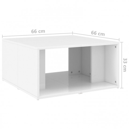 Coffee Tables 4 pcs High Gloss White 33x33x33 cm Chipboard Coffee Tables 4 pcs High Gloss White 33x33x33 cm Chipboard