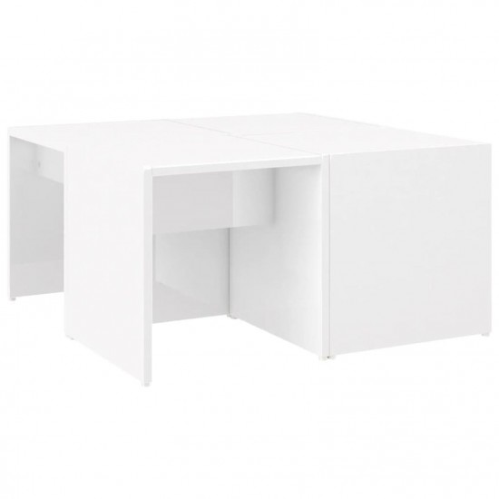 Coffee Tables 4 pcs High Gloss White 33x33x33 cm Chipboard Coffee Tables 4 pcs High Gloss White 33x33x33 cm Chipboard