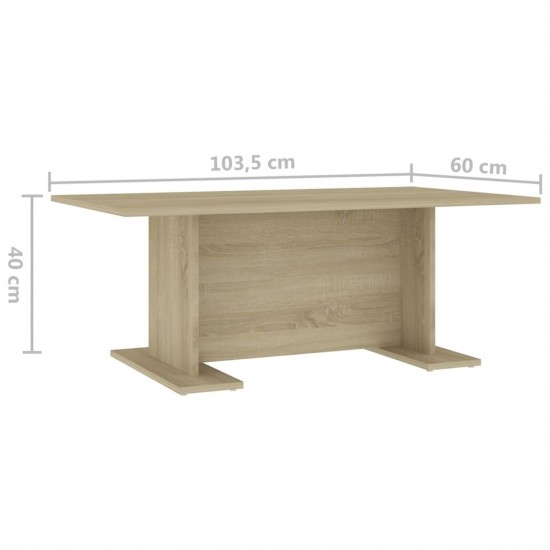 Coffee Table Sonoma Oak 103.5x60x40 cm Chipboard Coffee Table Sonoma Oak 103.5x60x40 cm Chipboard