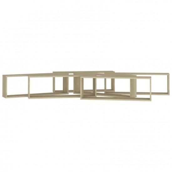Wall Cube Shelves 6 pcs Sonoma Oak 80x15x26.5 cm Chipboard Wall Cube Shelves 6 pcs Sonoma Oak 80x15x26.5 cm Chipboard