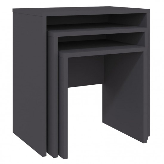 Nesting Coffee Tables 3 pcs Grey Chipboard Nesting Coffee Tables 3 pcs Grey Chipboard