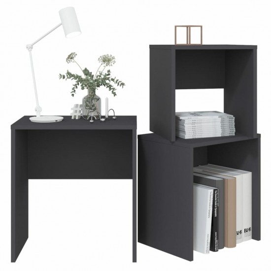 Nesting Coffee Tables 3 pcs Grey Chipboard Nesting Coffee Tables 3 pcs Grey Chipboard