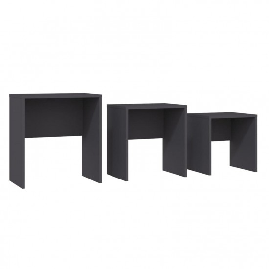 Nesting Coffee Tables 3 pcs Grey Chipboard Nesting Coffee Tables 3 pcs Grey Chipboard