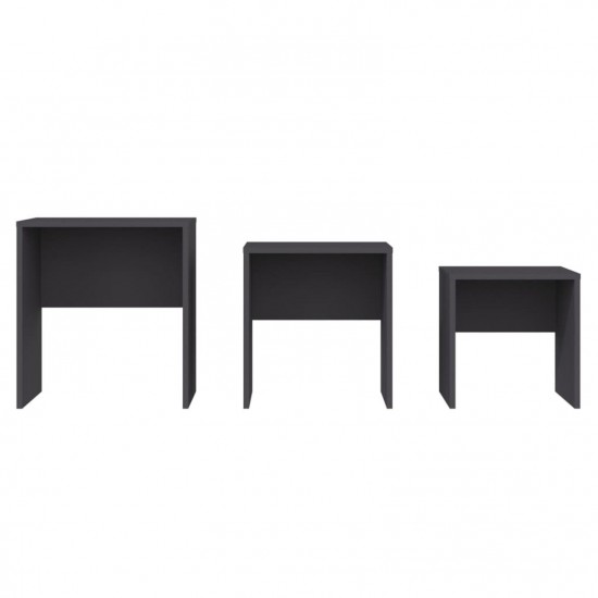 Nesting Coffee Tables 3 pcs Grey Chipboard Nesting Coffee Tables 3 pcs Grey Chipboard