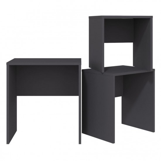 Nesting Coffee Tables 3 pcs Grey Chipboard Nesting Coffee Tables 3 pcs Grey Chipboard