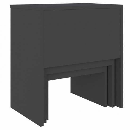 Nesting Coffee Tables 3 pcs Grey Chipboard Nesting Coffee Tables 3 pcs Grey Chipboard