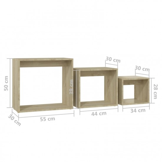 Nesting Tables 3 pcs Sonoma Oak Chipboard Nesting Tables 3 pcs Sonoma Oak Chipboard