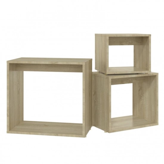Nesting Tables 3 pcs Sonoma Oak Chipboard Nesting Tables 3 pcs Sonoma Oak Chipboard
