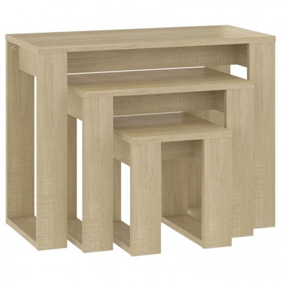 Nesting Tables 3 pcs Sonoma Oak Engineered Wood Nesting Tables 3 pcs Sonoma Oak Engineered Wood