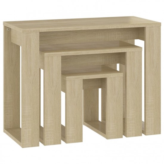 Nesting Tables 3 pcs Sonoma Oak Engineered Wood Nesting Tables 3 pcs Sonoma Oak Engineered Wood