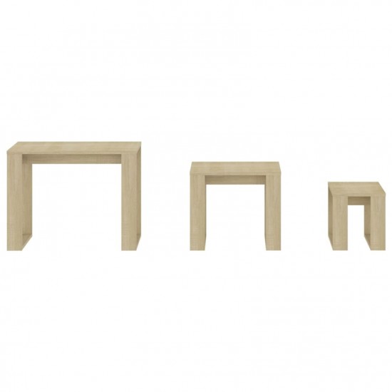 Nesting Tables 3 pcs Sonoma Oak Engineered Wood Nesting Tables 3 pcs Sonoma Oak Engineered Wood