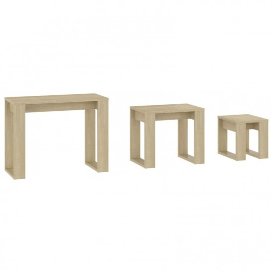 Nesting Tables 3 pcs Sonoma Oak Engineered Wood Nesting Tables 3 pcs Sonoma Oak Engineered Wood