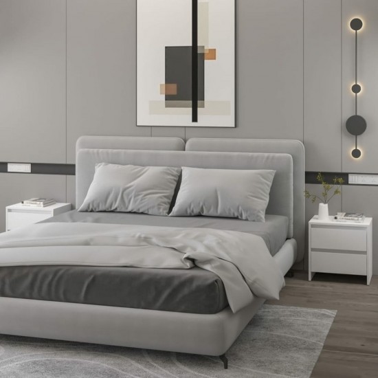 Bedside Cabinets 2 pcs White 45x34.5x44.5 cm Chipboard Bedside Cabinets 2 pcs White 45x34.5x44.5 cm Chipboard