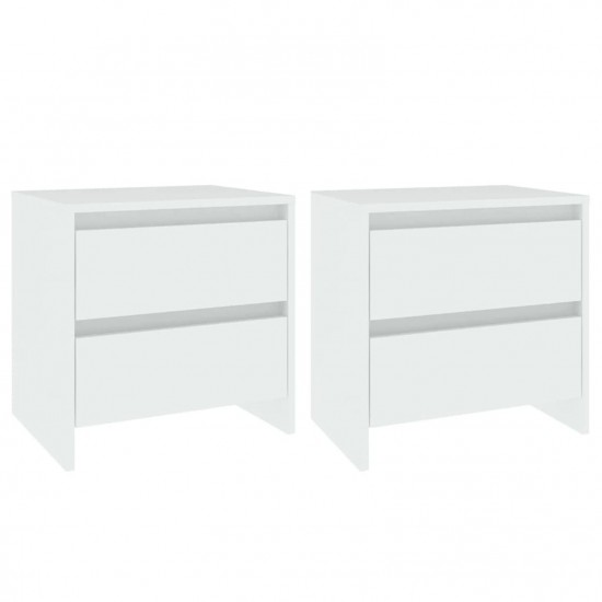 Bedside Cabinets 2 pcs White 45x34.5x44.5 cm Chipboard Bedside Cabinets 2 pcs White 45x34.5x44.5 cm Chipboard