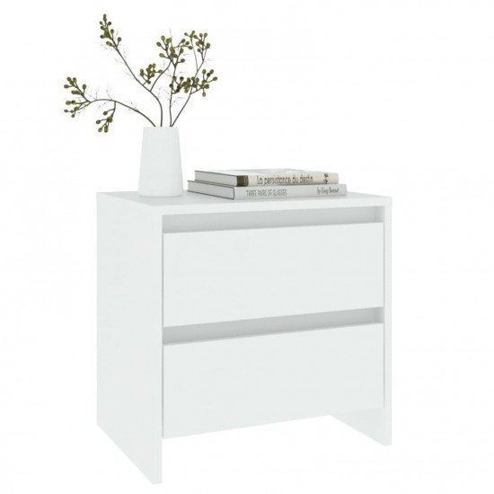 Bedside Cabinets 2 pcs White 45x34.5x44.5 cm Chipboard Bedside Cabinets 2 pcs White 45x34.5x44.5 cm Chipboard