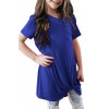 Royal Blue Twist Drape Short Sleeve Tee for Girls
