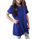 Royal Blue Twist Drape Short Sleeve Tee for Girls Royal Blue Twist Drape Short Sleeve Tee for Girls