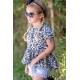 Leopard Tied Sleeves Ruffled Hem Little Girl Top Leopard Tied Sleeves Ruffled Hem Little Girl Top