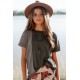 Gray Girls Mix Waffle Textured Short Sleeve Top Gray Girls Mix Waffle Textured Short Sleeve Top