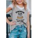 Gray Synonym Rolls Funny Graphic Lace Spliced Girls Top Gray Synonym Rolls Funny Graphic Lace Spliced Girls Top