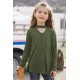 Green Choker Hollow-out Front Little Girl Kids' Long Sleeves Top Green Choker Hollow-out Front Little Girl Kids' Long Sleeves Top