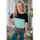 Green Twisted Knot Color Block Short Sleeve Tee Green Twisted Knot Color Block Short Sleeve Tee