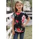 Black Blooming Floral Little Girls’ T-shirt Black Blooming Floral Little Girls’ T-shirt
