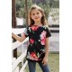 Black Blooming Floral Little Girls’ T-shirt Black Blooming Floral Little Girls’ T-shirt