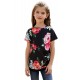 Black Blooming Floral Little Girls’ T-shirt Black Blooming Floral Little Girls’ T-shirt