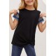 Black Girls' Striped Sleeves Tee Black Girls' Striped Sleeves Tee
