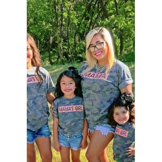 MAMA'S GIRL Camo Print Kids' T-shirt MAMA'S GIRL Camo Print Kids' T-shirt
