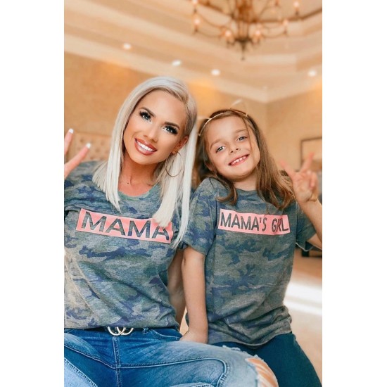 MAMA'S GIRL Camo Print Kids' T-shirt MAMA'S GIRL Camo Print Kids' T-shirt