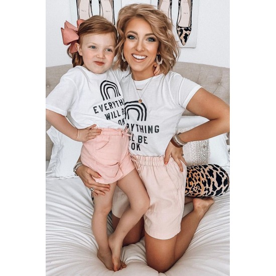 EVERYTHING WILL BE OK Girls' White T-shirt EVERYTHING WILL BE OK Girls' White T-shirt