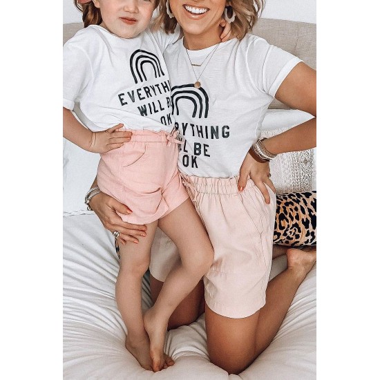 EVERYTHING WILL BE OK Girls' White T-shirt EVERYTHING WILL BE OK Girls' White T-shirt